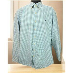 Vineyard Vines Mens Whale Classic Fit Dress Shirt Medium Blue-Yellow Plaid